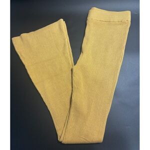 Lita by Ciara NWT Rib Organic‎ Cotton Flare Pants in Ice Coffee Large MSRP $228